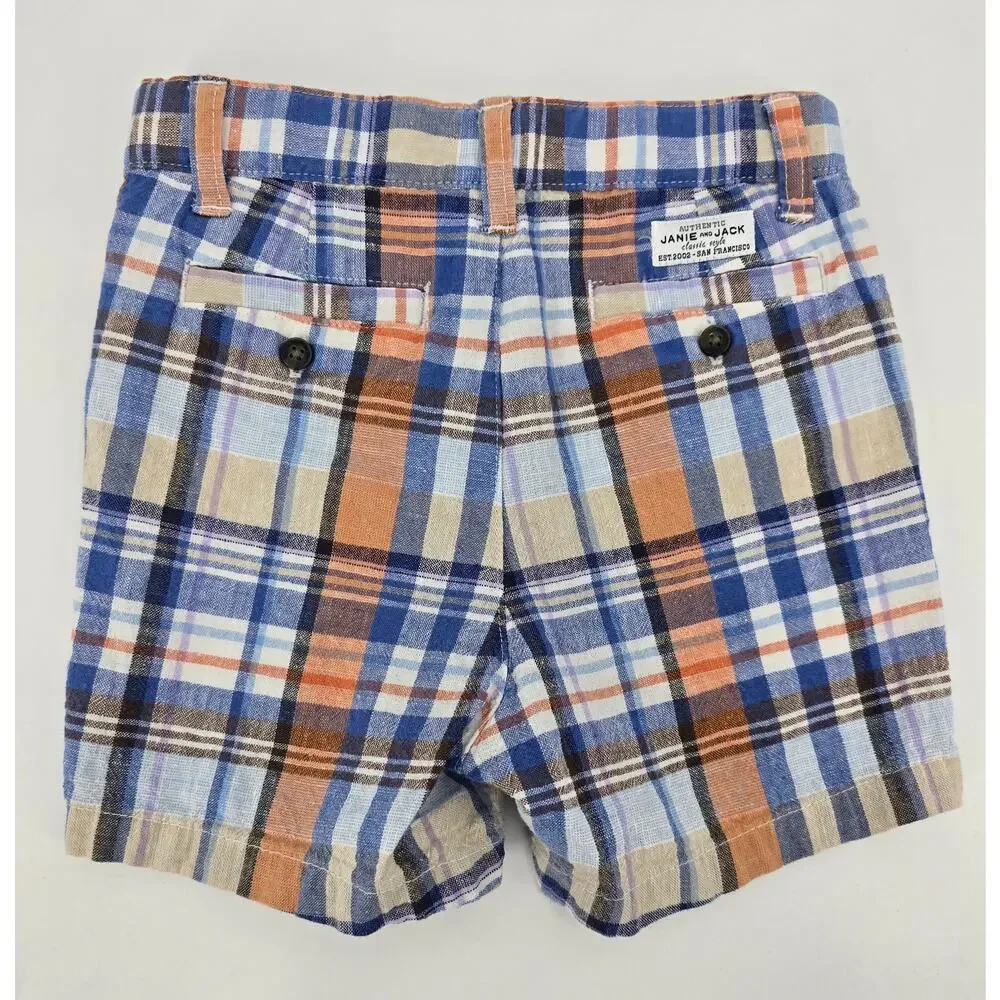 Janie and Jack Linen Blend Plaid Shorts – Size 18-24 Months